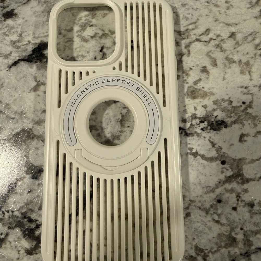 Magnetic Support Shell Phone Case - Cream iPhone 15 promax case
